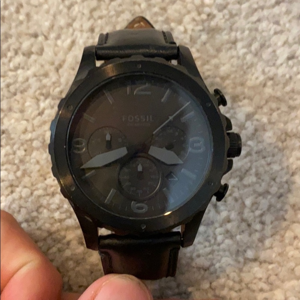 Black fossil watch